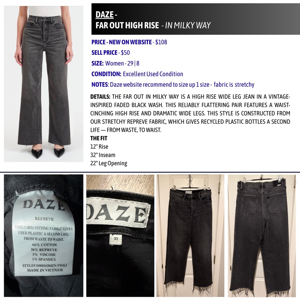 DAZE - FAR OUT HIGH RISE JEANS - In Milky Way